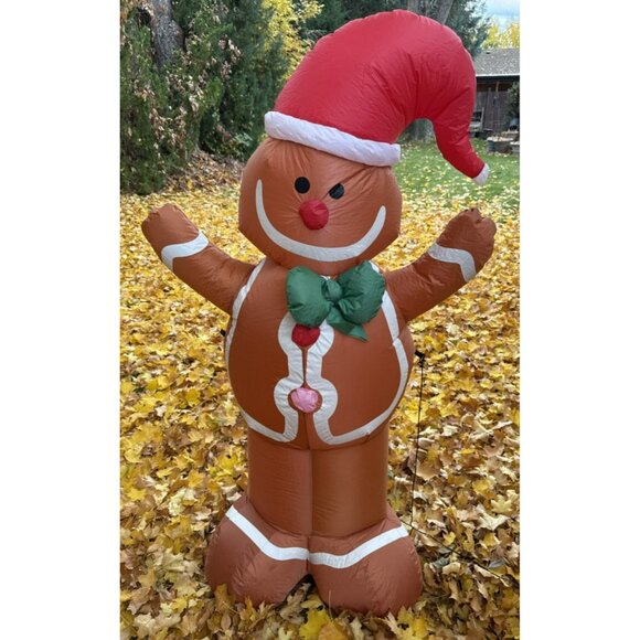 Christmas Gingerbread man Christmas Inflatable Decor Inflatable 5.5 ft - Picture 1 of 6